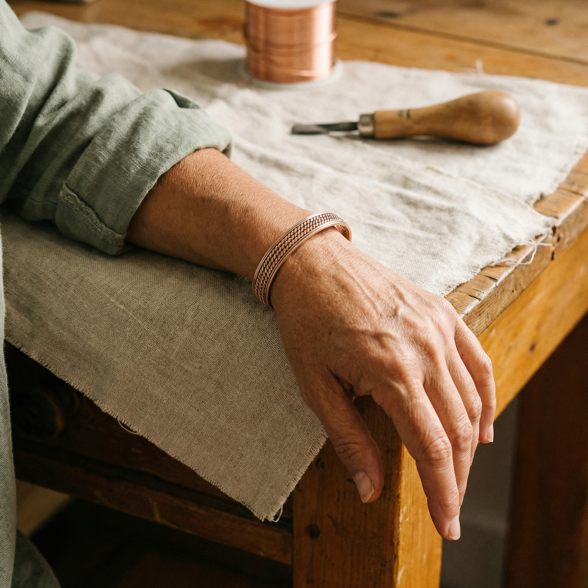 Vera's Wave Copper Bracelet