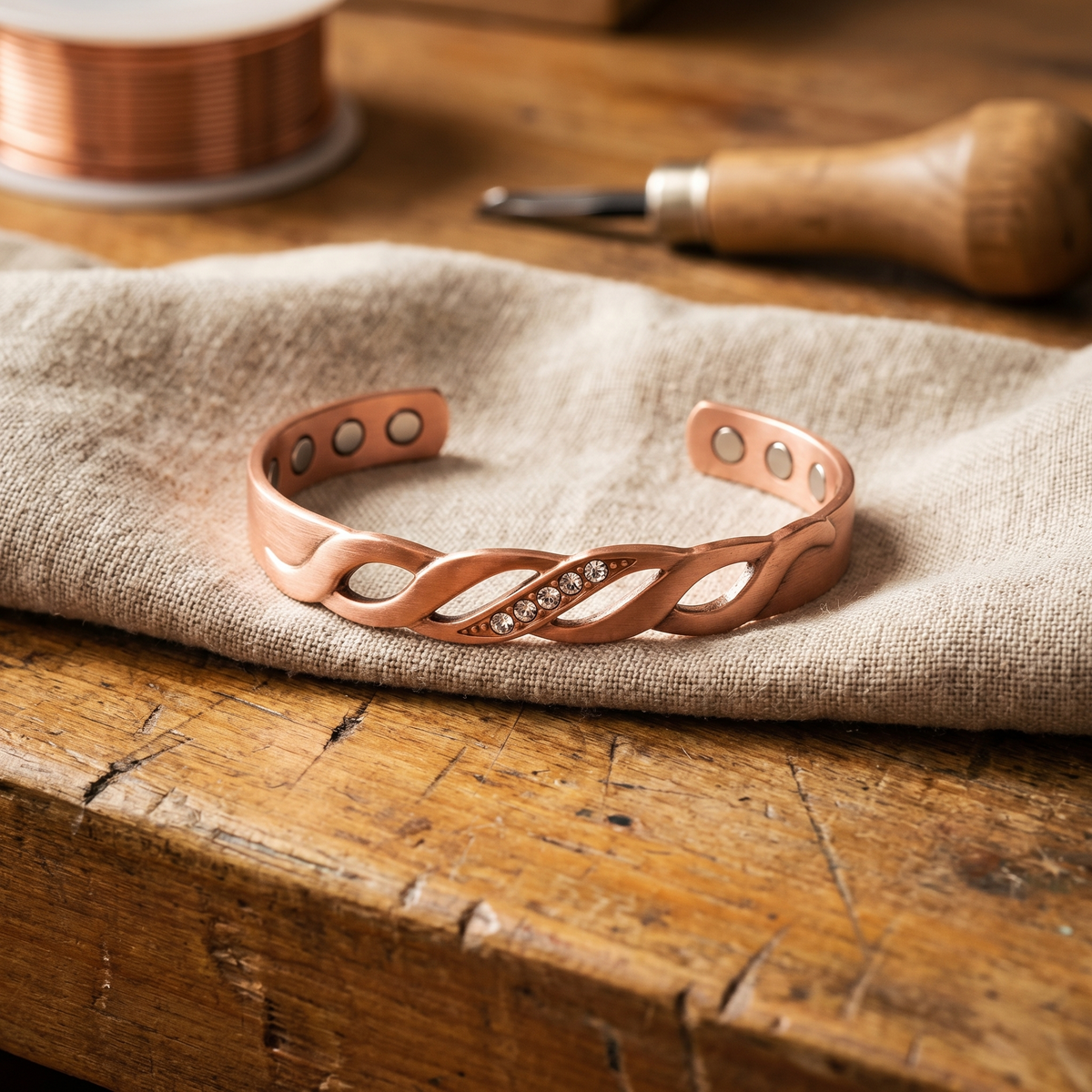 Vera's Seam Copper Bracelet