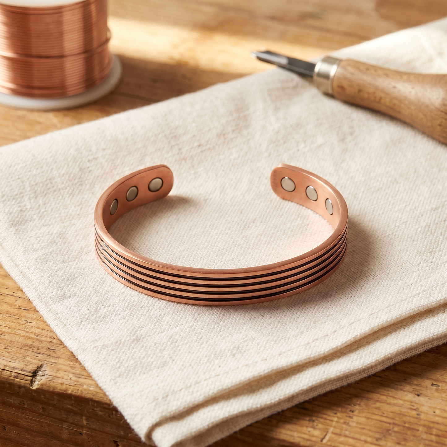 Vera's Sage Copper Bracelet