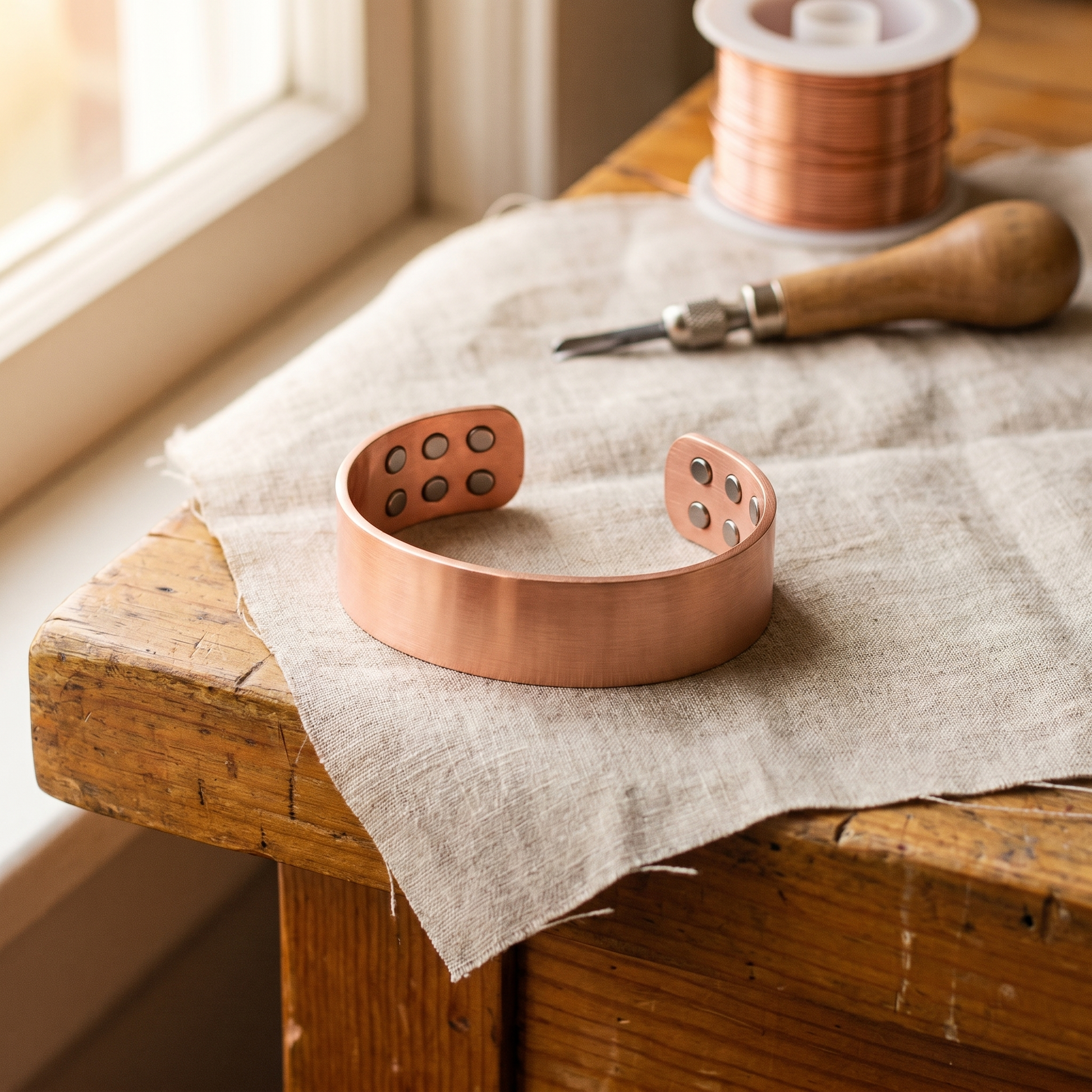 Vera's Anvil Copper Bracelet