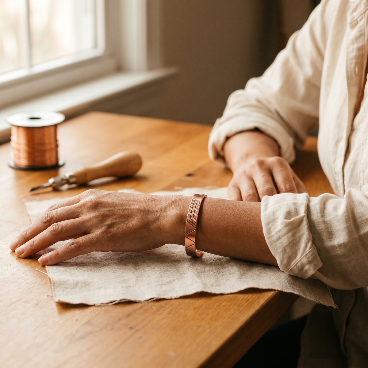 Vera's Crest Copper Bracelet