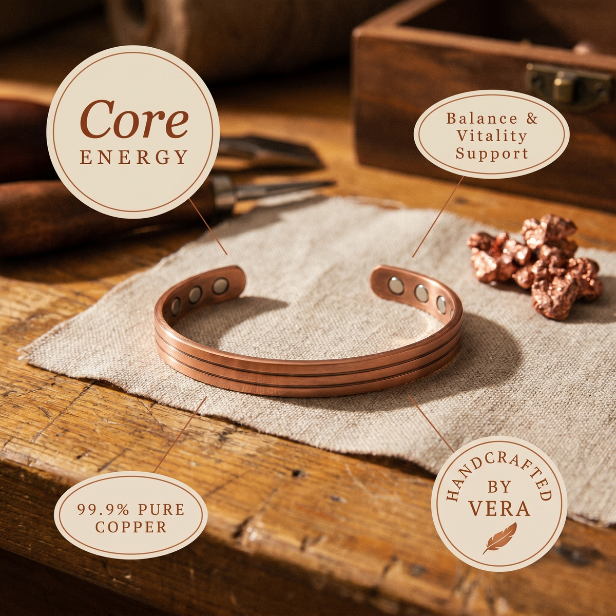 Vera's Core Copper Bracelet