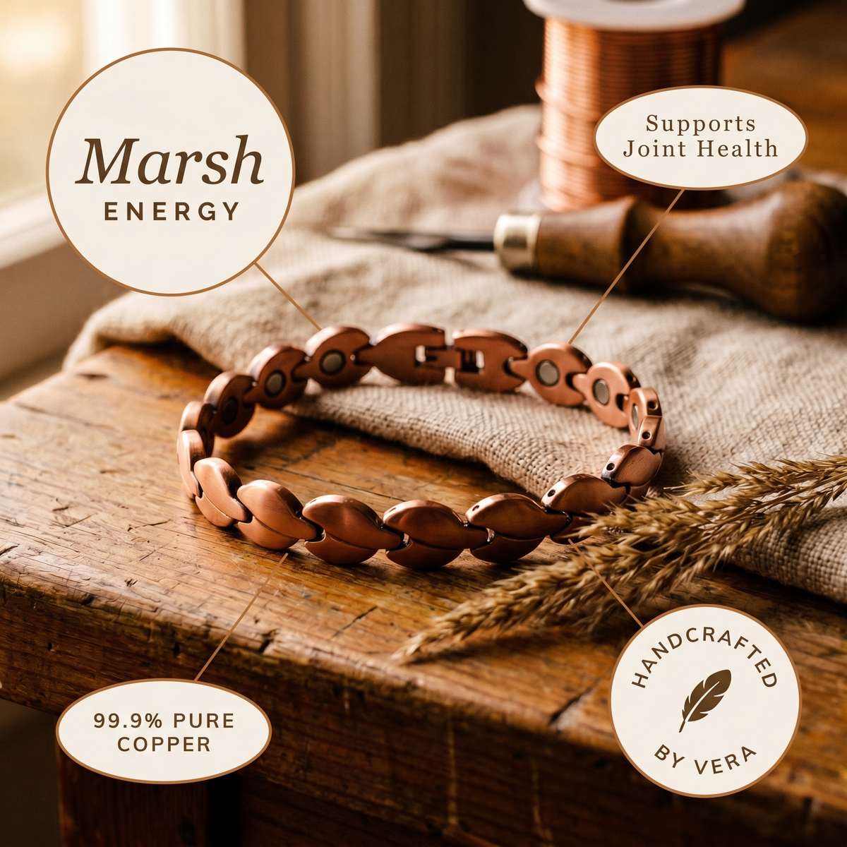 Vera's Marsh Copper Anklet