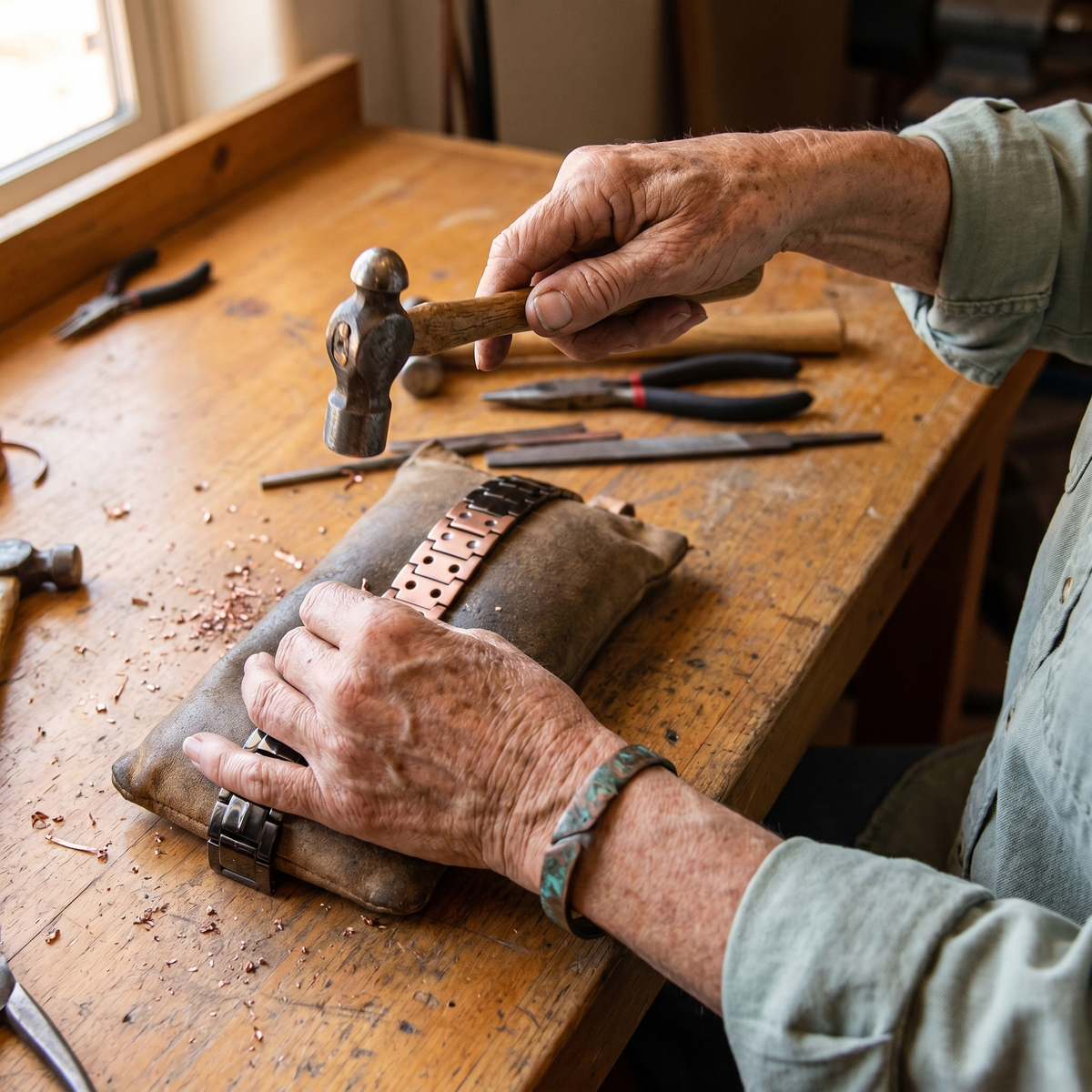 Vera's Ochre Men's  Copper Bracelet