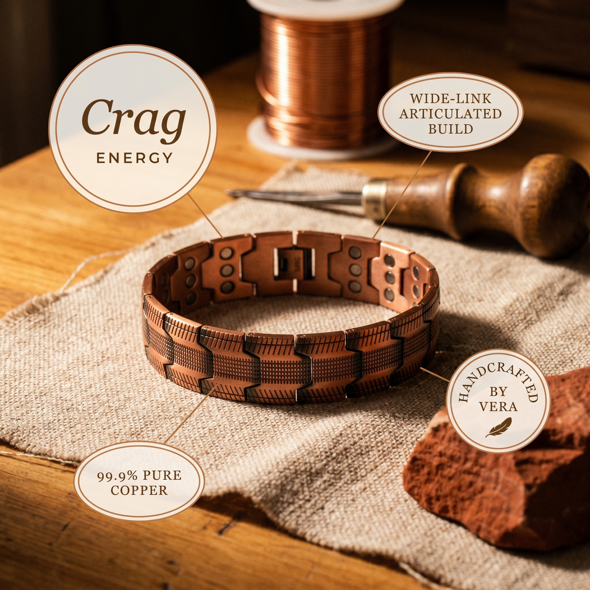 Vera's Crag Copper Bracelet